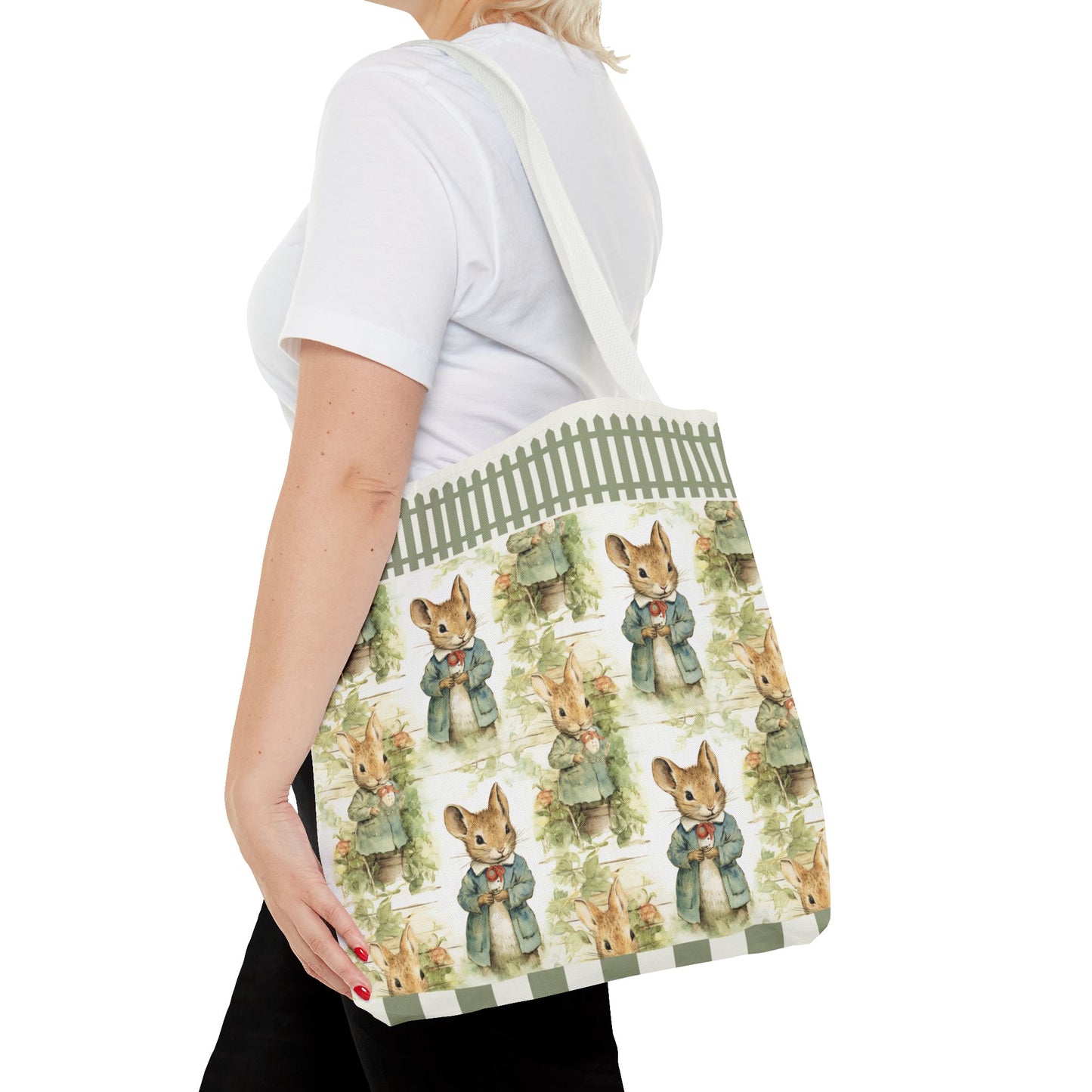 Peter rabbit green pattern,Tote Bag (AOP)