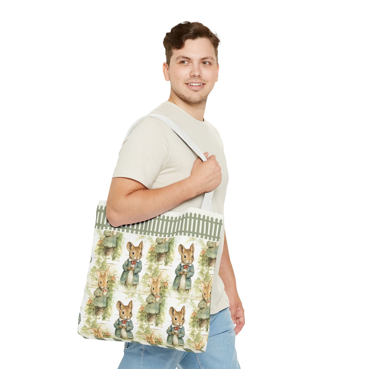 Peter rabbit green pattern,Tote Bag (AOP)
