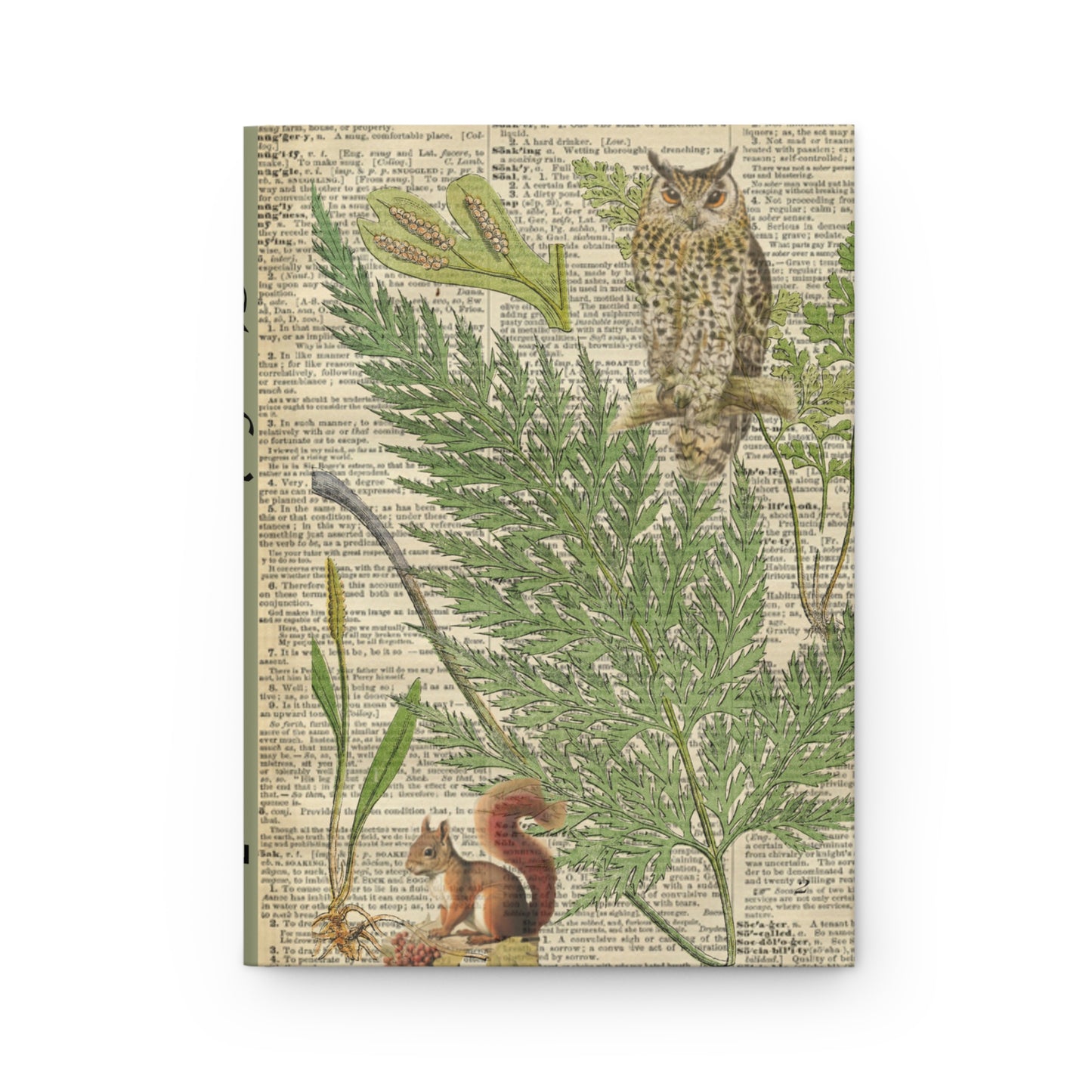 Personalized Nature Ferns Notebook Hardcover Journal Matte, Personalization on Spine