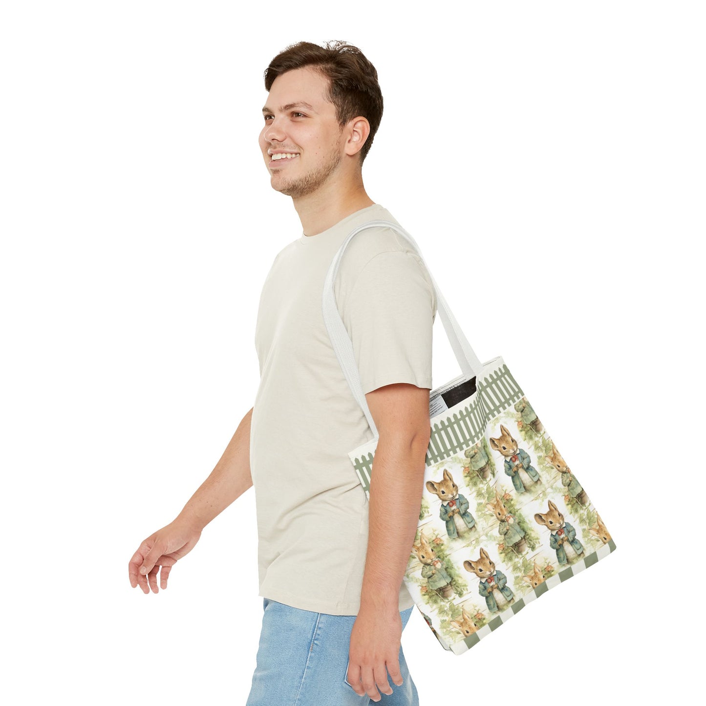 Peter rabbit green pattern,Tote Bag (AOP)