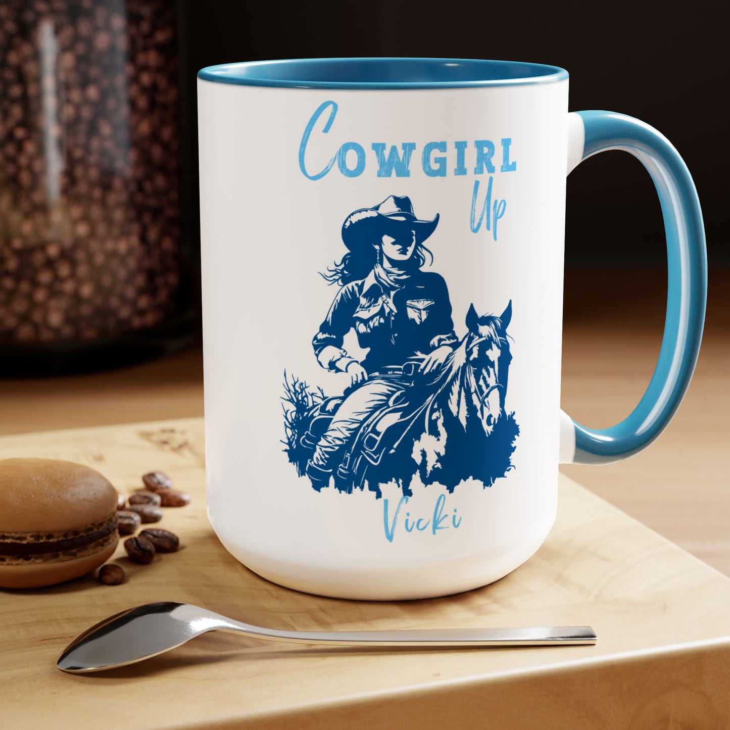 Copy of Cowgirl Mug, Large coffee mug, Cowgirl up, Two-Tone Coffee Mugs, 15oz Western style Boots Hat lasso, Country Mug for Hot Cocoa ,