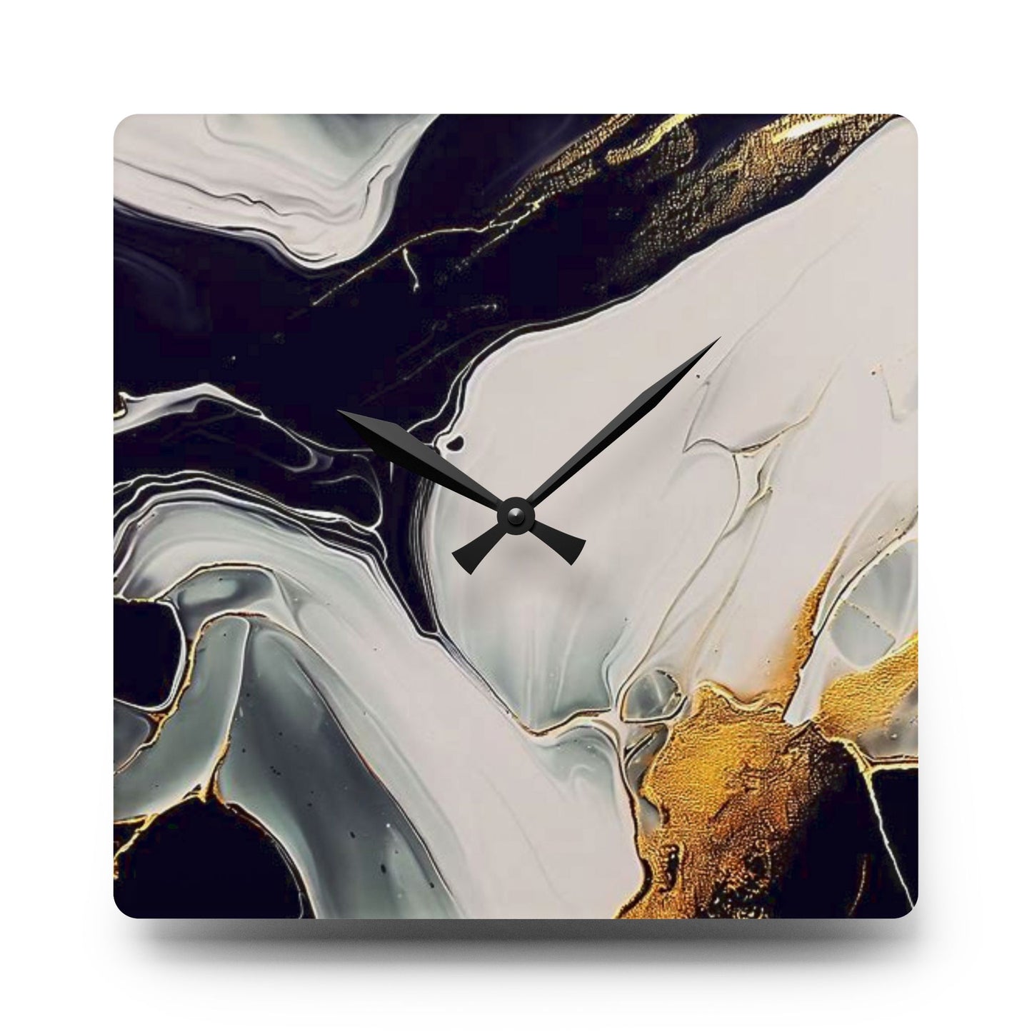 Marble Style Acrylic Wall Clock,