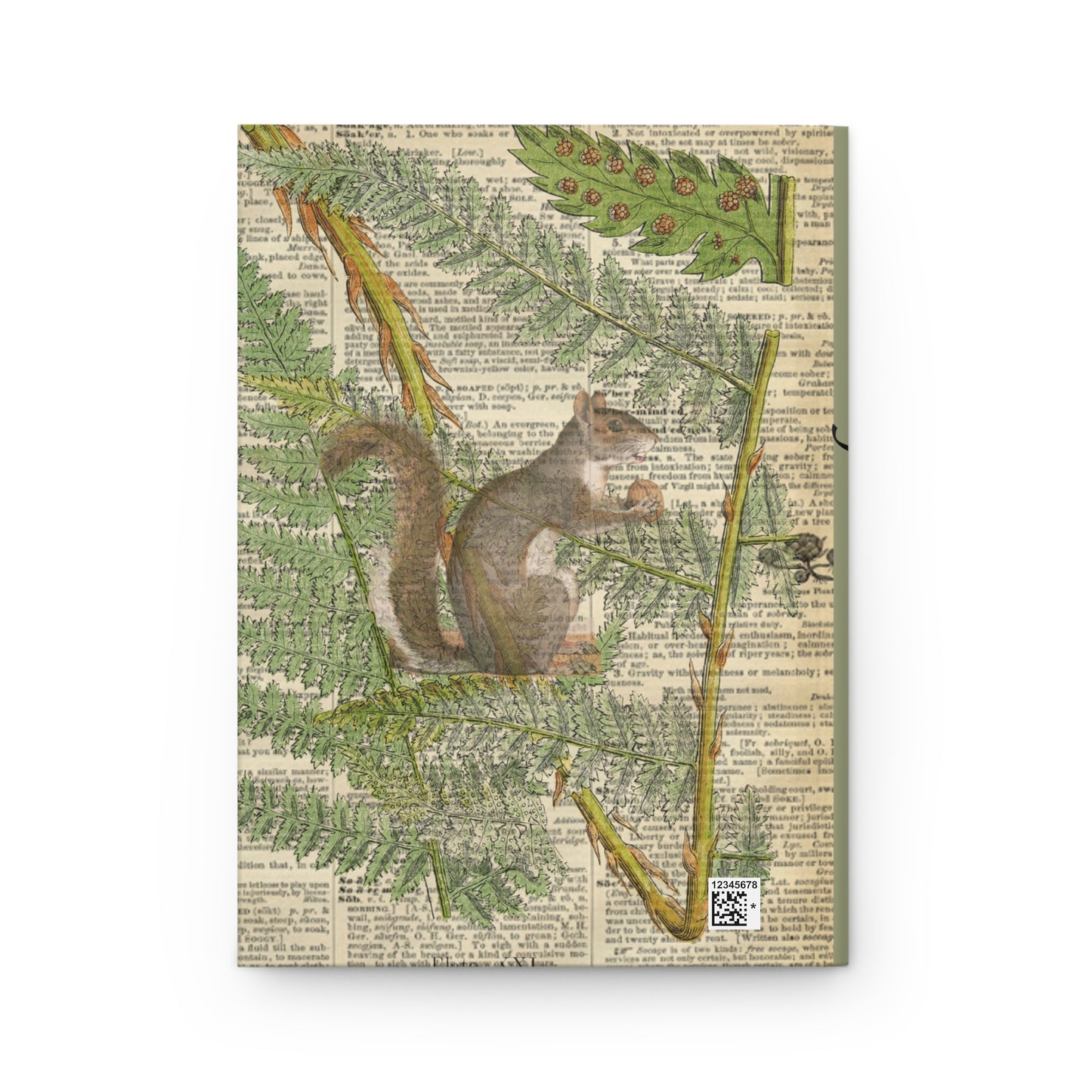 Personalized Nature Ferns Notebook Hardcover Journal Matte, Personalization on Spine