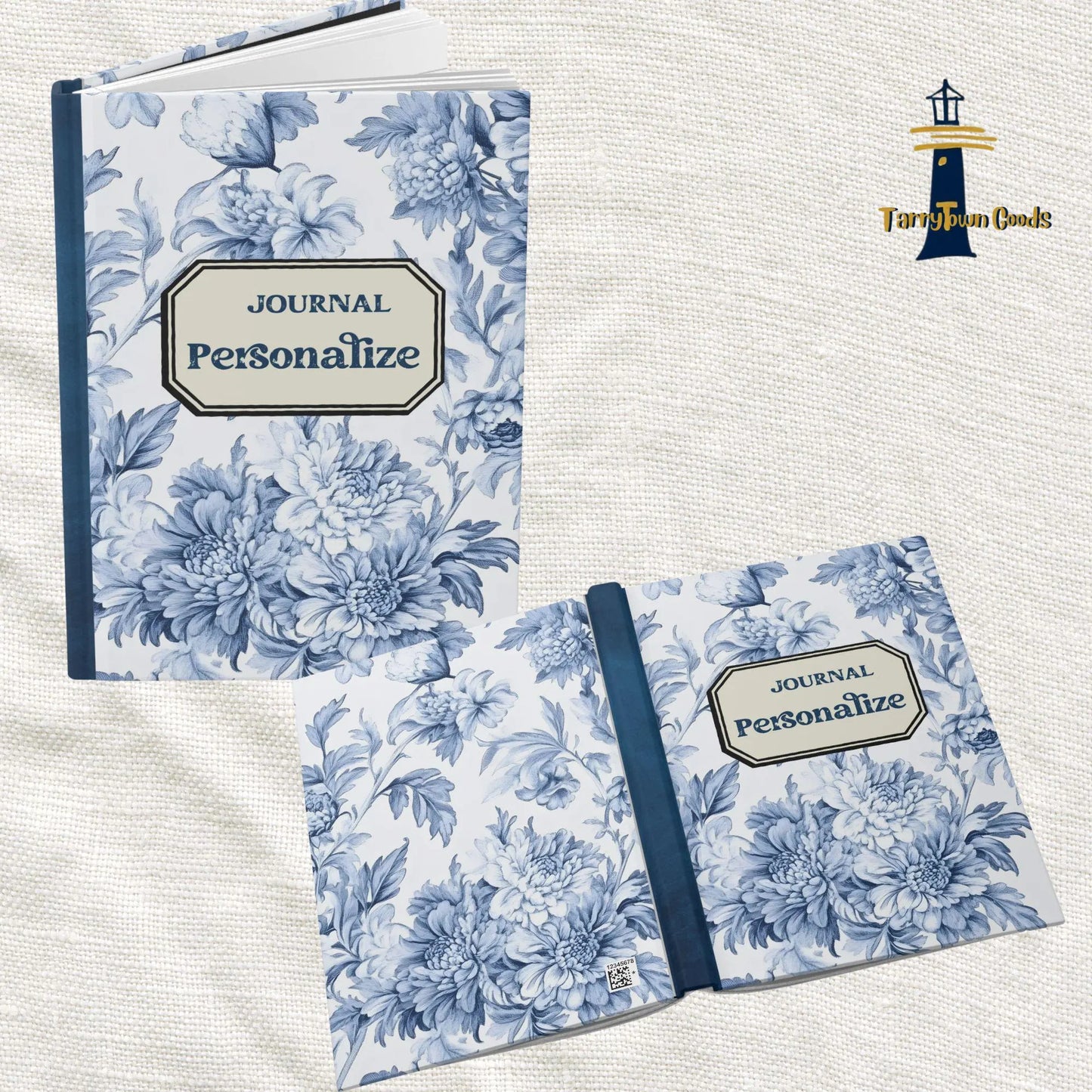 Blue Toile/ Chinoiserie Hardcover Journal Matte
