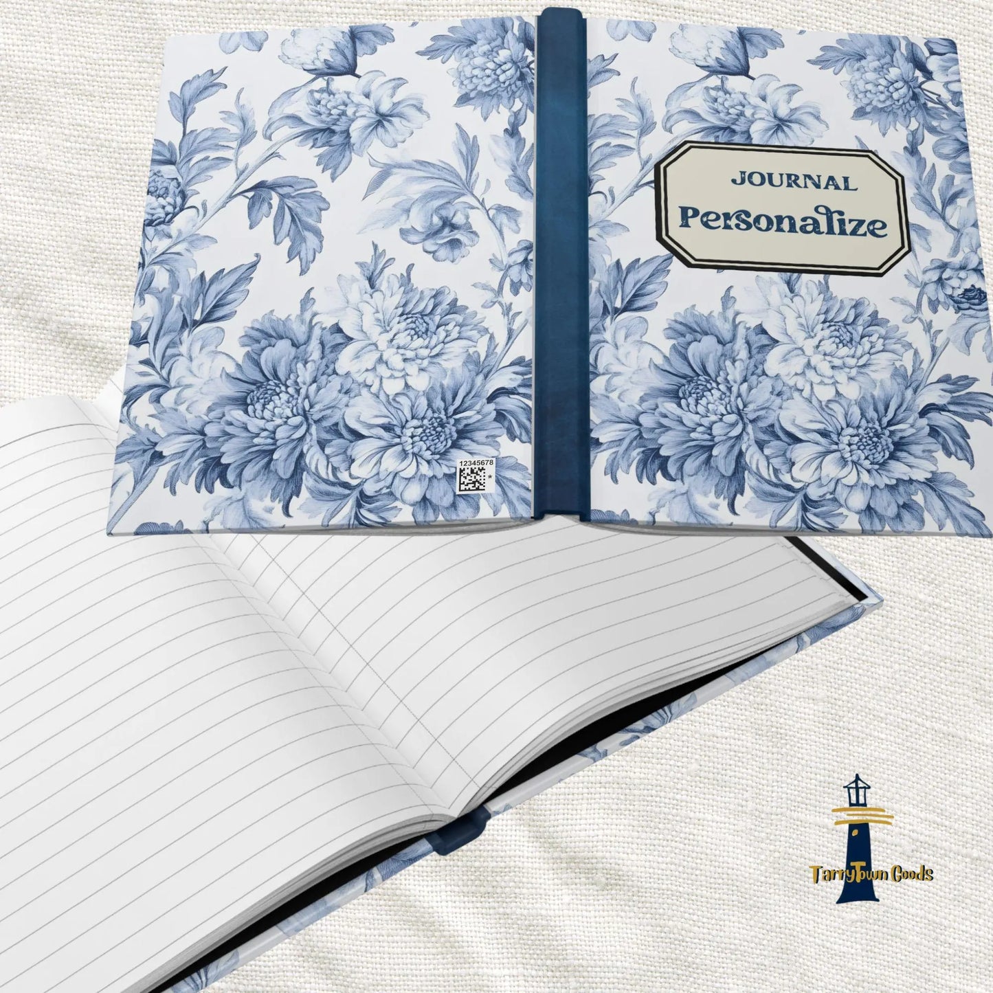 Blue Toile/ Chinoiserie Hardcover Journal Matte