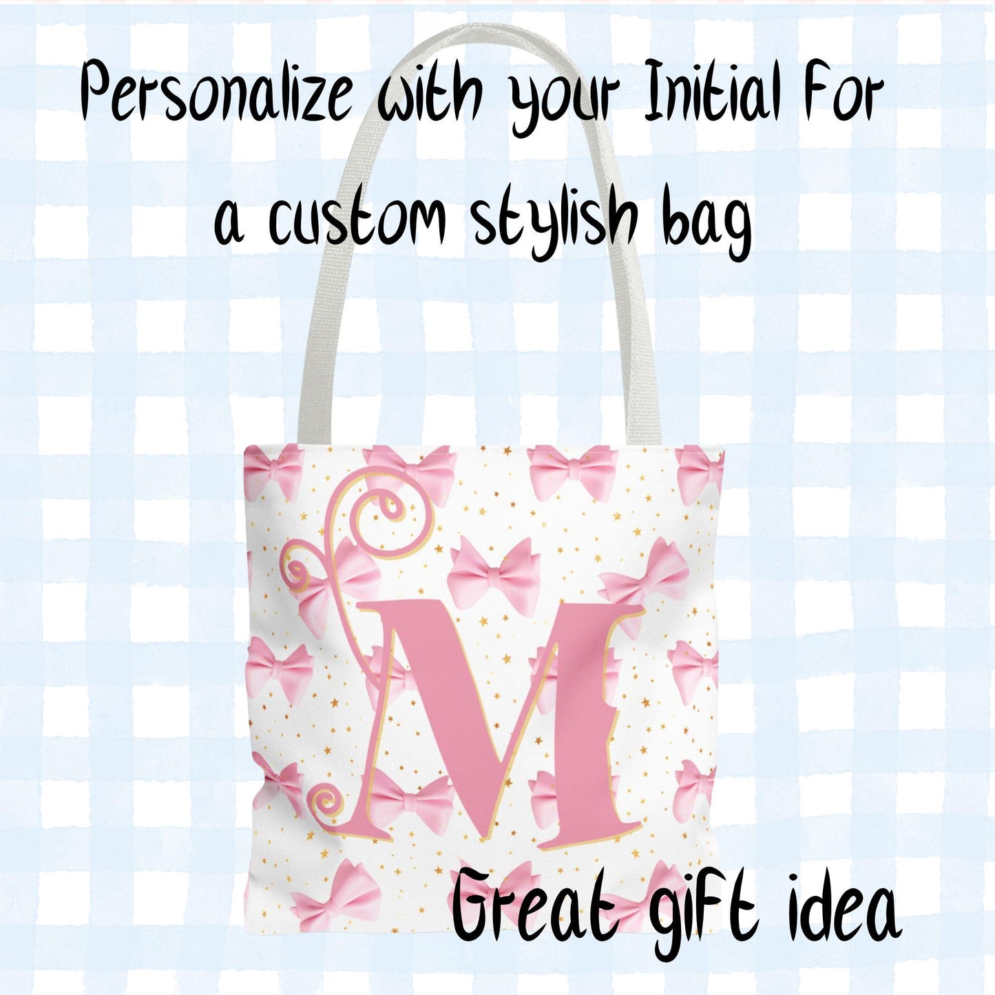 Personalized Chic Bow Tote Bag | Eco-Friendly Shopping Bag, Fashion Accessory, Cute Gift for Her, Birthday Present, Stylish Purse