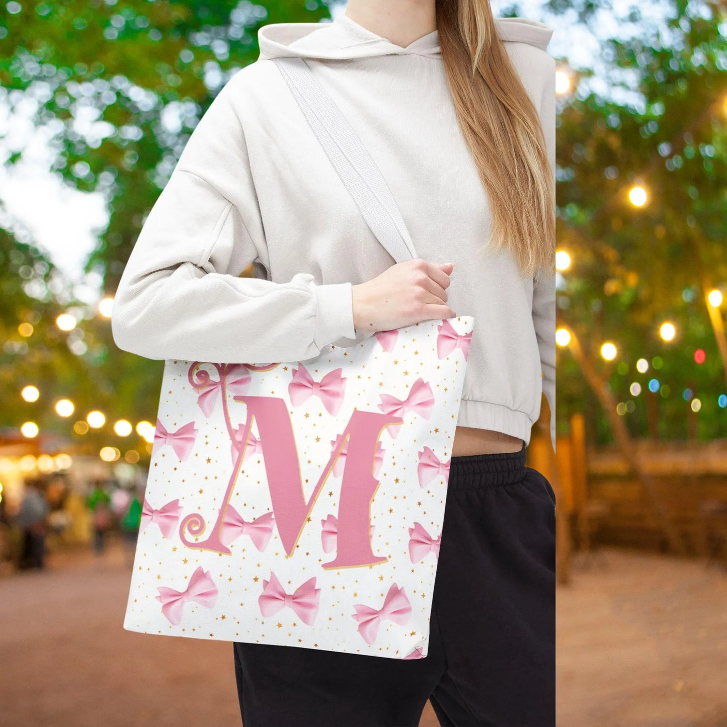 Personalized Chic Bow Tote Bag | Eco-Friendly Shopping Bag, Fashion Accessory, Cute Gift for Her, Birthday Present, Stylish Purse