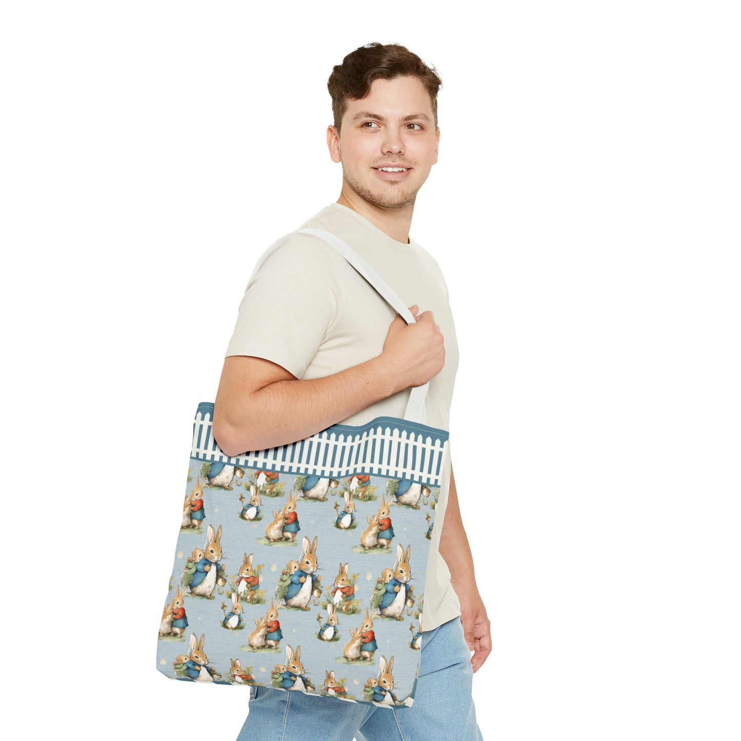 Peter Bunny Blue,Tote Bag (AOP)