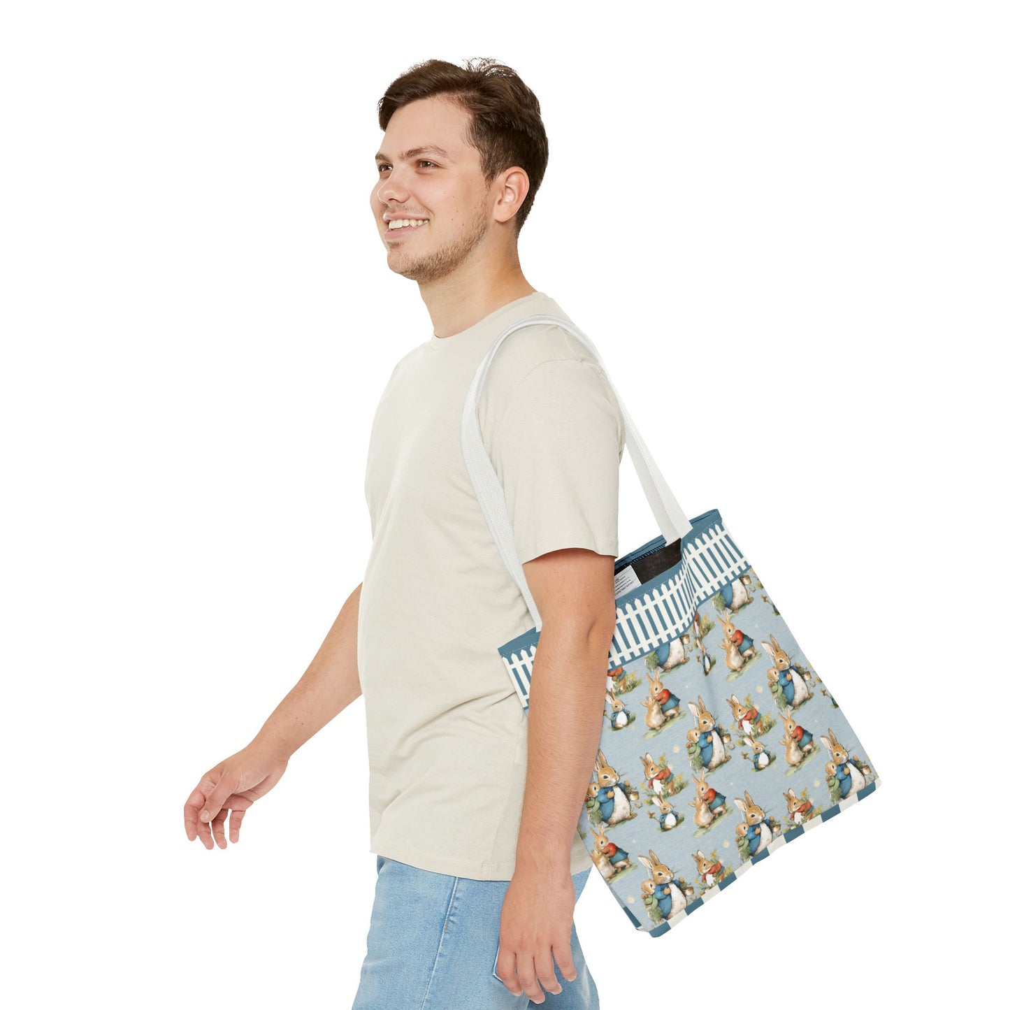 Peter Bunny Blue,Tote Bag (AOP)