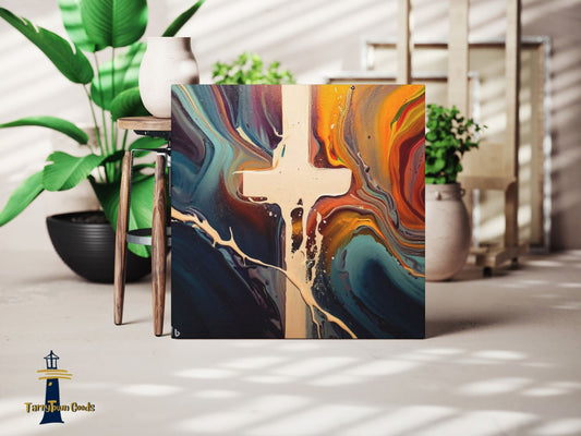 Resplendent Harmony - Original Christian Fluid Art - Printed on Canvas