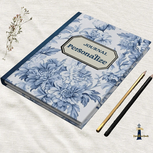 Blue Toile/ Chinoiserie  Hardcover Journal Matte