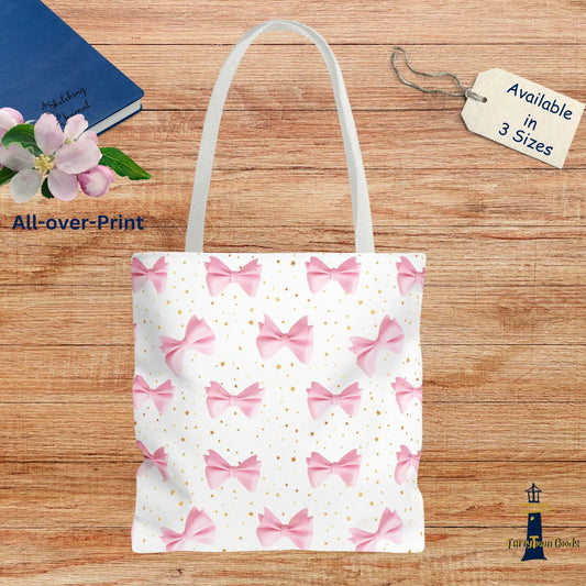 Chic Bow Tote Bag | Eco-Friendly Shopping Bag, Fashion Accessory, Cute Gift for Her, Birthday Present, Stylish Purse